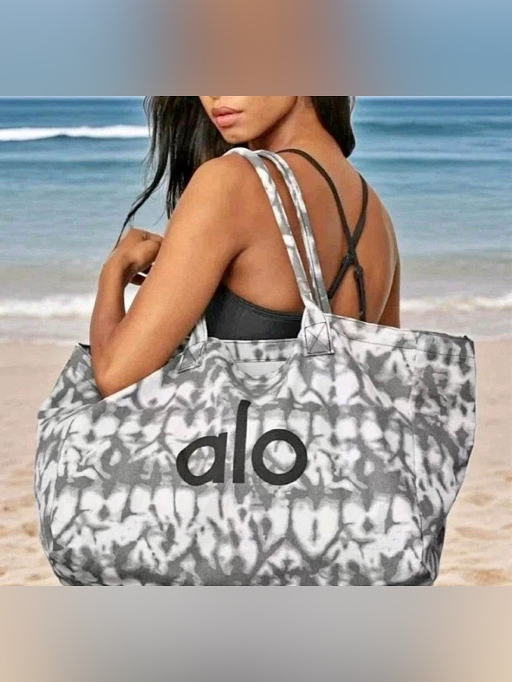 Alo Yoga Grey Tie Dye Shopper Tote